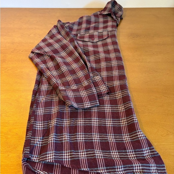 PrettyLittleThing Burgundy and White Plaid Shirt - Picture 6 of 8